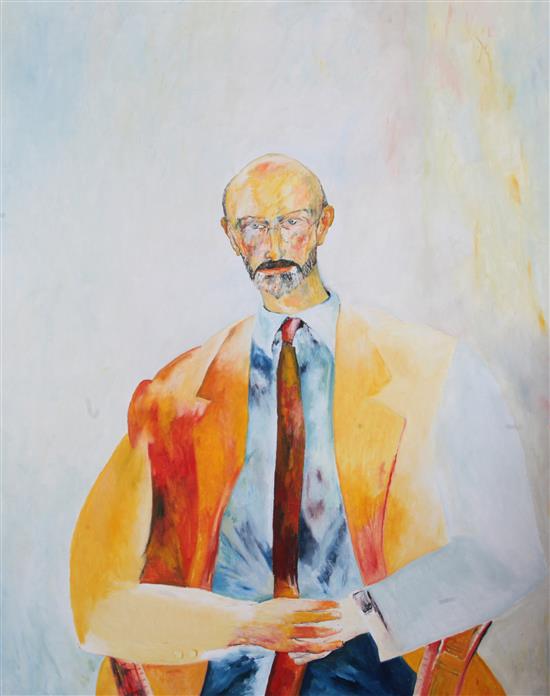 § John Bellany (1942-2013) Portrait of Richard Morphet, 1985, 60 x 48in.